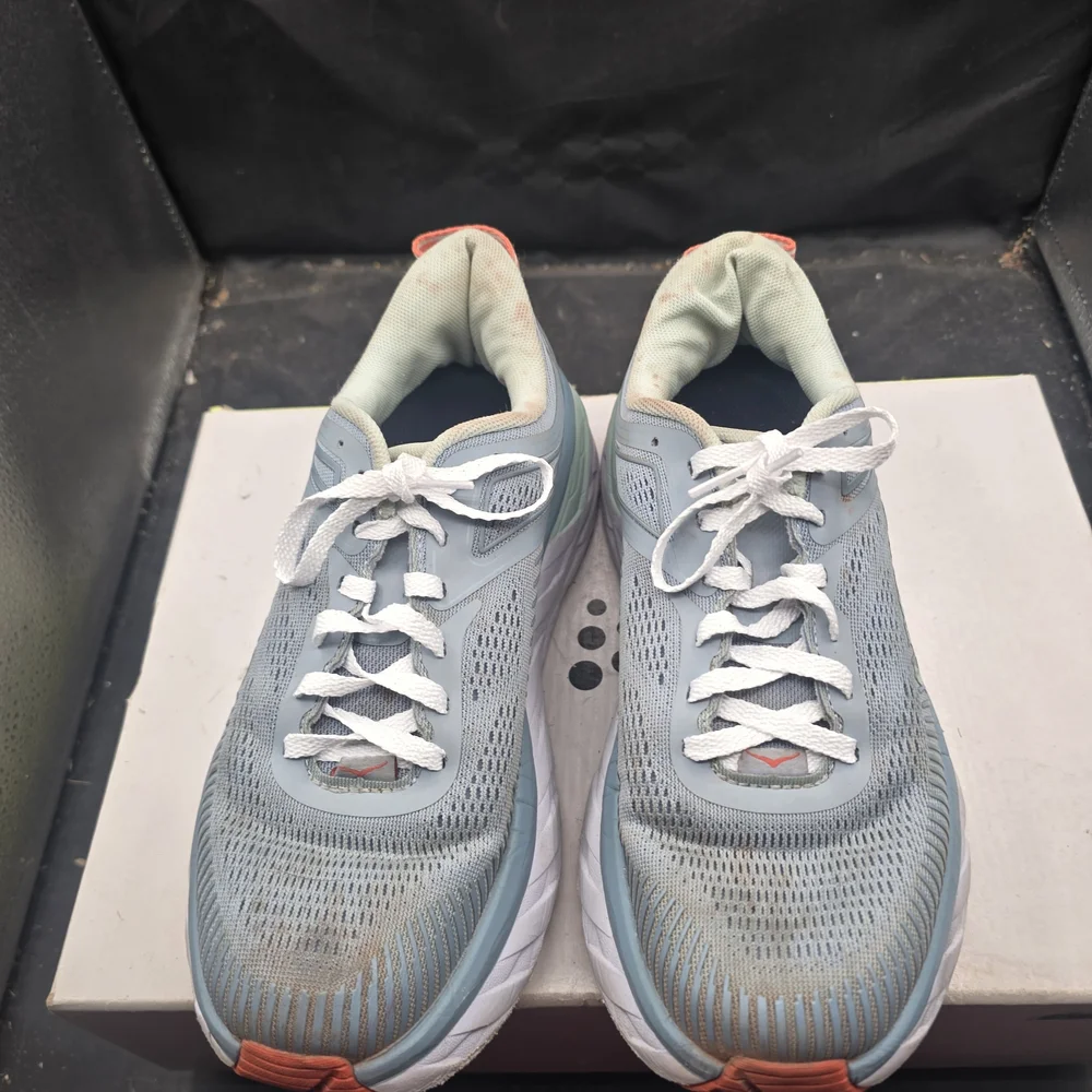 Hoka‎ One One Gray and White Athletic Shoes